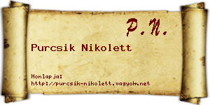 Purcsik Nikolett névjegykártya